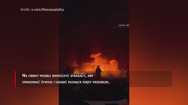 #dziejesiewsporcie: pożar podczas słynnych derbów. Strażacy próbowali opanować żywioł