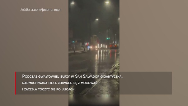 #dziejesiewsporcie: Gwałtowna burza. Po ulicach toczyła się gigantyczna piłka