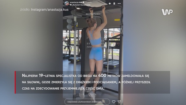 Tak odpoczywa Anastazja Kuś. Najpierw dała sobie wycisk na siłowni